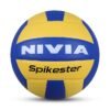 NIVIA Spikester Encounter 494 Volleyball - Size 4, PU Material, 280g - Yellow/Blue for Adults (Indoor/Outdoor Play)