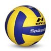 NIVIA Spikester Encounter 494 Volleyball - Size 4, PU Material, 280g - Yellow/Blue for Adults (Indoor/Outdoor Play)