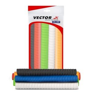 Vector X Spiral Rubber Cricket Bat Grip (Pack of 6, Multicolour) | Shock Absorbing Cushioned Handle Grip | Lightweight, Durable, Soft Feel for Better Control