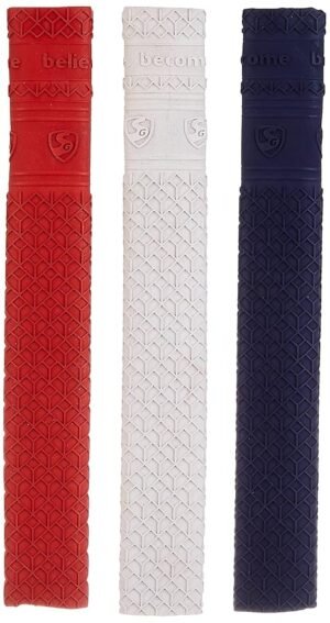 SG Matrix Rubber Cricket Bat Grip – Multicolour (Pack of 3) | Cushioned Shock Absorption Grips for Comfort & Control
