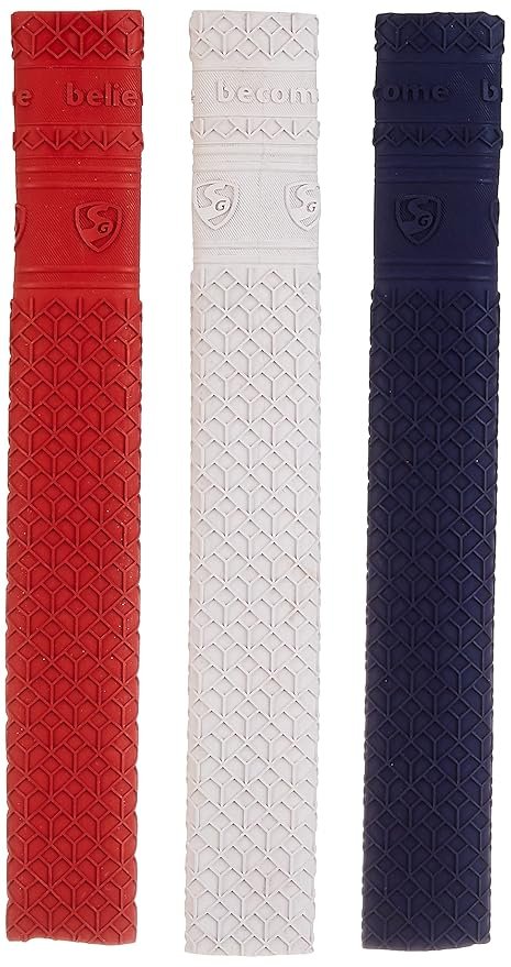 SG Matrix Rubber Cricket Bat Grip – Multicolour (Pack of 3) | Cushioned Shock Absorption Grips for Comfort & Control