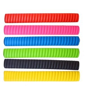 Toyshine® Rubber Cricket Bat Grips - Shock Absorbent, Extra Cushioning, Soft Feel, Lightweight & Durable – Pack of 6 (Multicolor, Textured Grip)