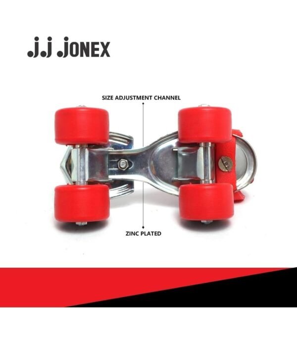 JJ Jonex Baby Deluxe Red Adjustable Quad Roller Skates Kids Suitable for Age Group 3 -7 Years Old (MYC), Size Free