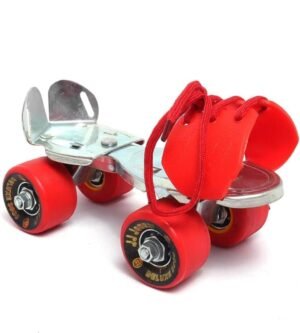 JJ Jonex Baby Deluxe Red Adjustable Quad Roller Skates Kids Suitable for Age Group 3 -7 Years Old (MYC), Size Free