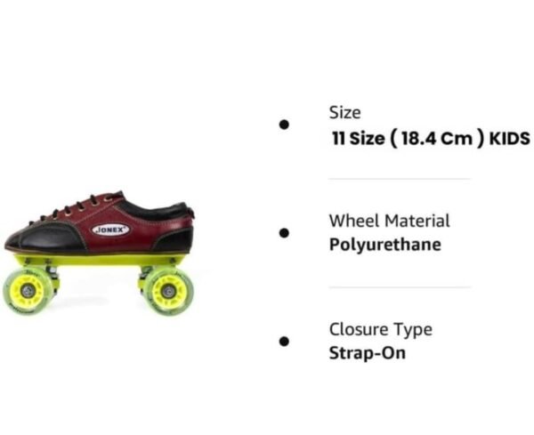 Jonex JJ Fix Body Speed Wheel Quad Shoe Skates Profesional For Kids With Free Bag 11 Size Uk (18.4 CM) (MYC) (11),Black