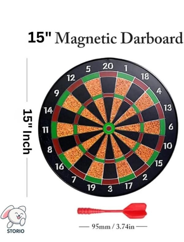 Storio Premium Magnetic Dart Board with 4 Darts - Fun Indoor and Outdoor Dart Game Set Toys for All Ages Kids, Boys and Girls - 15 Inch #1 Best Seller in Target Games & Darts