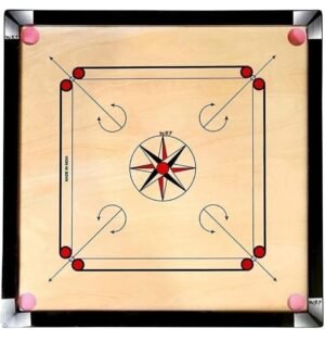 Superior Matte Finish Practice Carrom Board for Serious Professional Practice with Coins Striker and Powder Black New(32 inch Carrom TS-2)