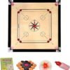 Superior Matte Finish Practice Carrom Board for Serious Professional Practice with Coins Striker and Powder Black New(32 inch Carrom TS-2)