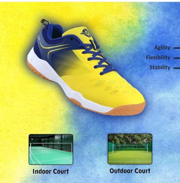 Nivia HY-Court 2.0 Badminton Shoe for Mens | Rubber Sole Shoes with Upper Mesh for Sports, Badminton, Volleyball, Squash, Table Tennis, Nonmarking Sole