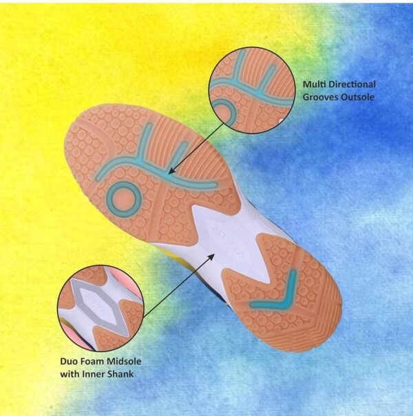 Nivia HY-Court 2.0 Badminton Shoe for Mens | Rubber Sole Shoes with Upper Mesh for Sports, Badminton, Volleyball, Squash, Table Tennis, Nonmarking Sole