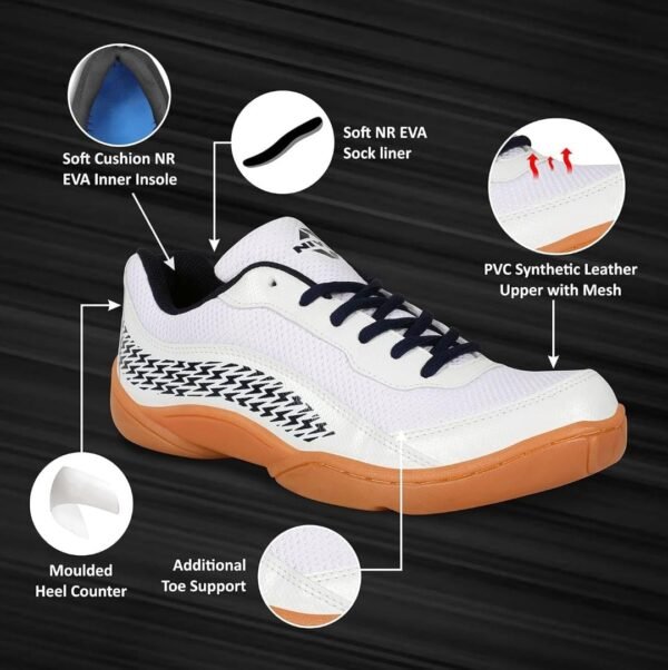 Nivia Flash 2.0 Badminton Shoes for Men | Your Go-to Shoe for Pickleball, Padel, and All Court Sports | Badminton Sports Shoes | (Blue/White/Sky Blue)