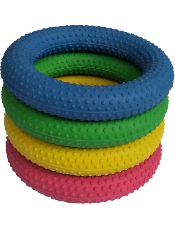 Tima Deck Tennis Rings: Outdoor Party, Beach & Playground Game for Adults, Kids & Families - Set of 4 Rubber Disks for Tennikoit Games (Dotted)