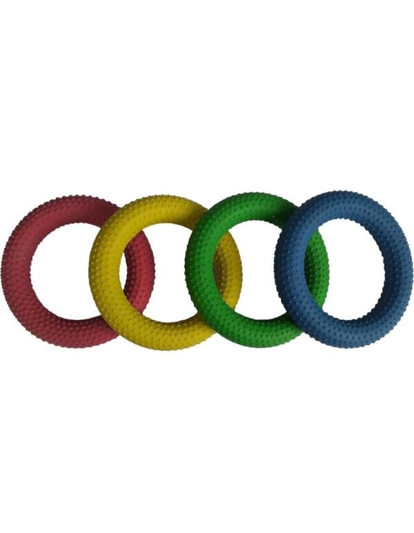 Tima Deck Tennis Rings: Outdoor Party, Beach & Playground Game for Adults, Kids & Families - Set of 4 Rubber Disks for Tennikoit Games (Dotted)